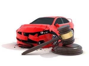 Car-Accident-Richmond-VA-Lawyer - Car crash on white background and law (done in 3d)